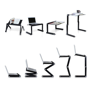 Adjustable Aluminum Laptop Desk Stand With Mouse Pad