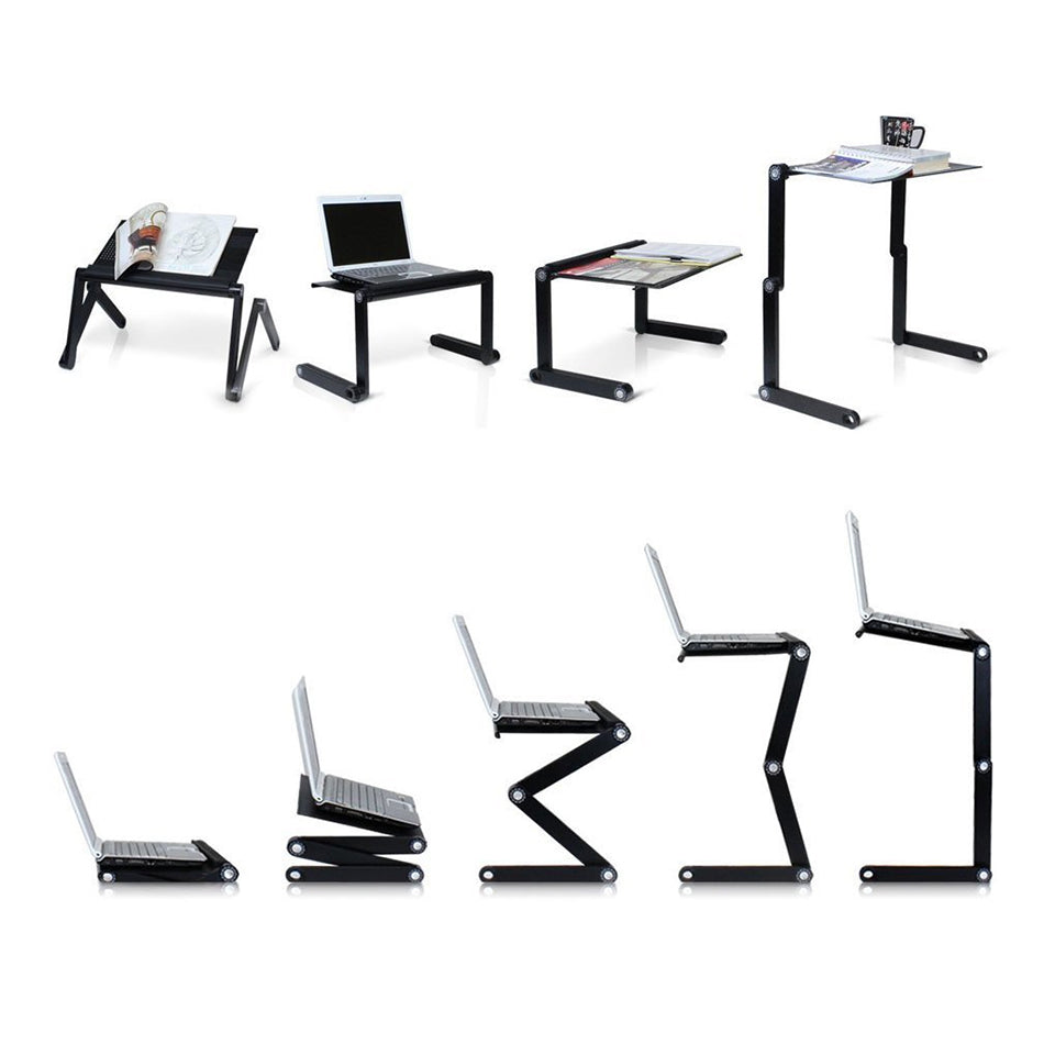 Adjustable Aluminum Laptop Desk Stand With Mouse Pad