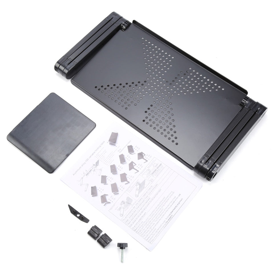 Adjustable Aluminum Laptop Desk Stand With Mouse Pad