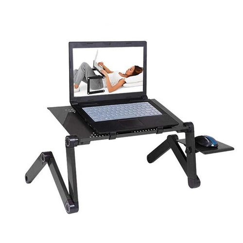 Adjustable Aluminum Laptop Desk Stand With Mouse Pad