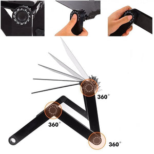 Adjustable Aluminum Laptop Desk Stand With Mouse Pad