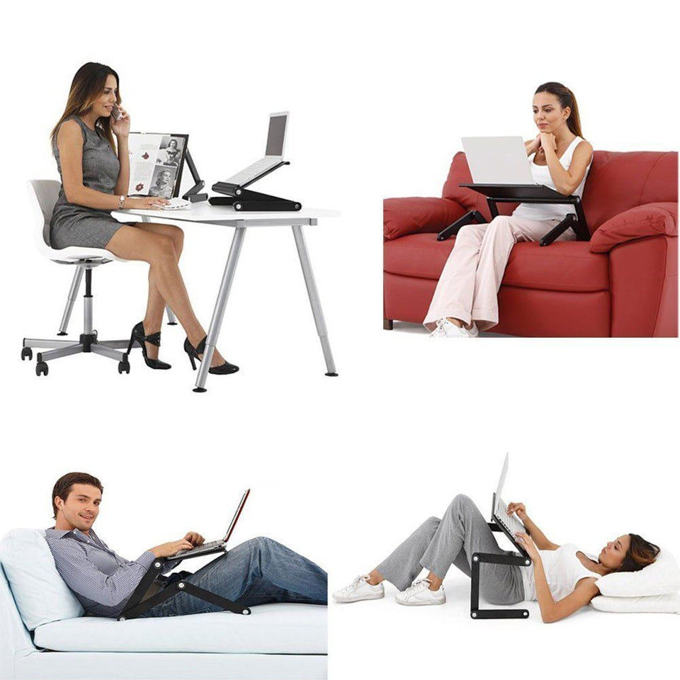 Adjustable Aluminum Laptop Desk Stand With Mouse Pad