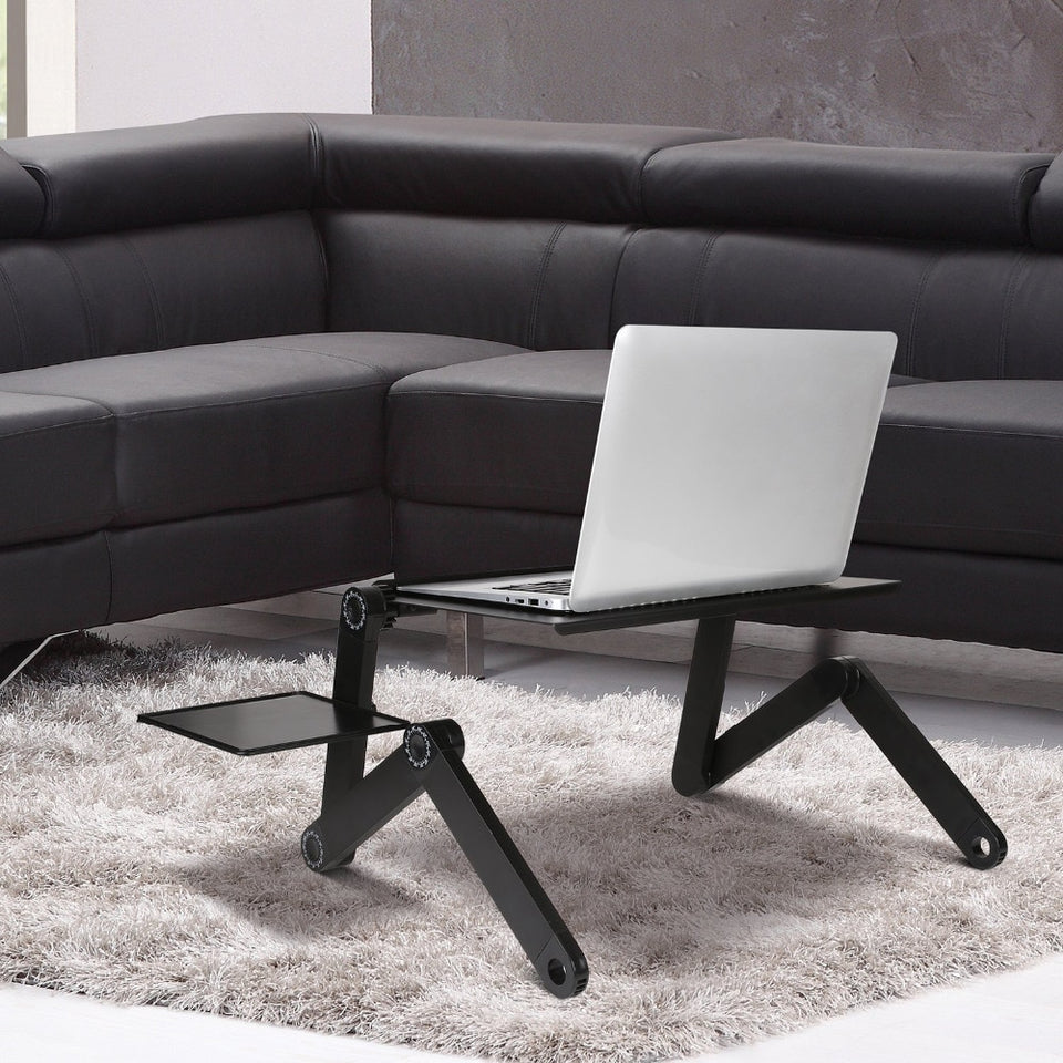 Adjustable Aluminum Laptop Desk Stand With Mouse Pad