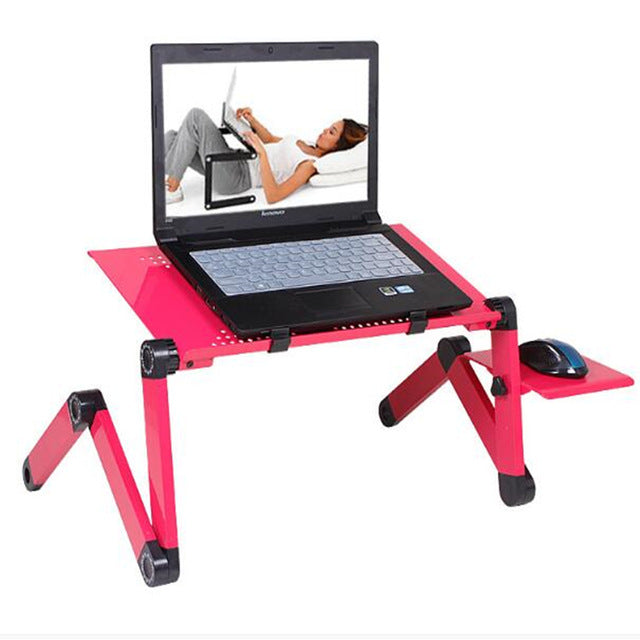 Adjustable Aluminum Laptop Desk Stand With Mouse Pad