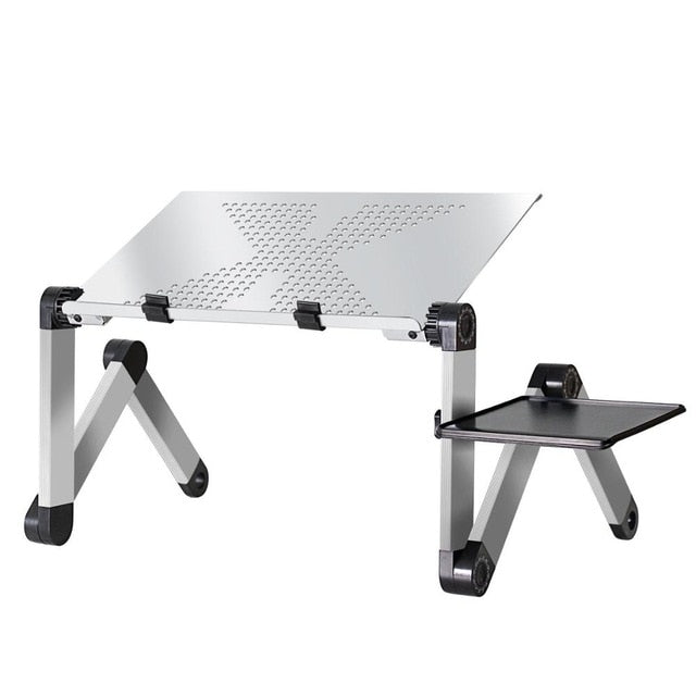 Adjustable Aluminum Laptop Desk Stand With Mouse Pad